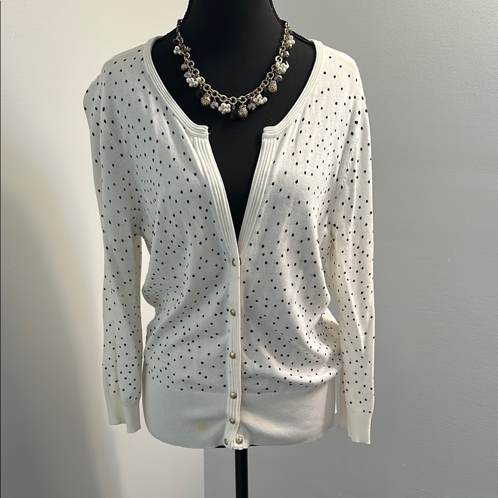 Elegant White Polka Dot Sweater